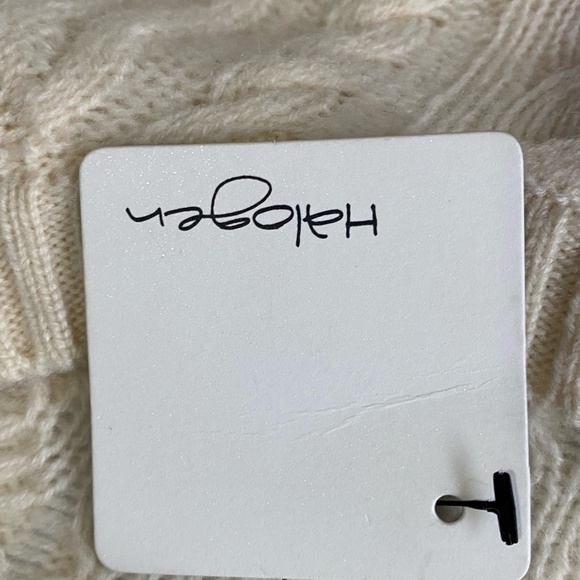Halogen Wool Cashmere Ivory Cloud Cable Knit Sweater. Sz- XS - Picture 11 of 16